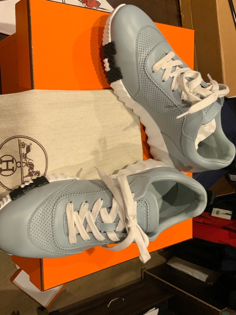 Hermes bouncing Sneaker in Blu Glacier
